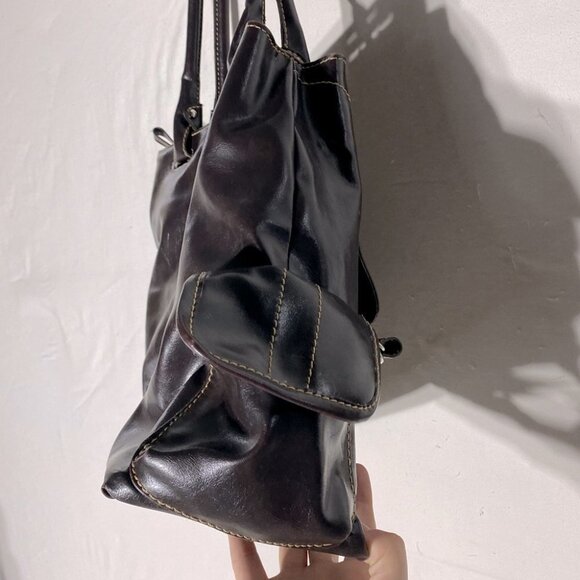 Aldo large brown faux leather purse handbag shoulder bag tote - Picture 4 of 15